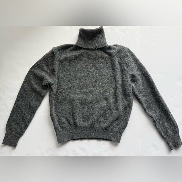 H&M Turtleneck Sweater Soft-Knit Loose-Fit Dark Gray Melange Size S - Picture 5 of 10